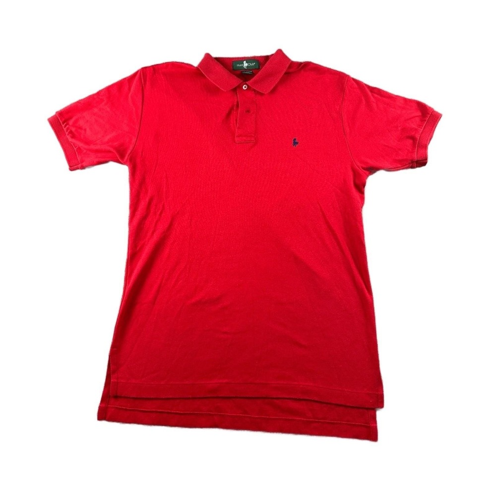 Vintage Hunt Club Polo Shirt‎ Men M Red Regular Embroidered Preppy Normcore 90s